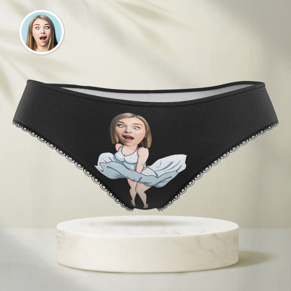 Custom Face Underwear Personalized Women High-Cut Briefs Panties Surprise Gift