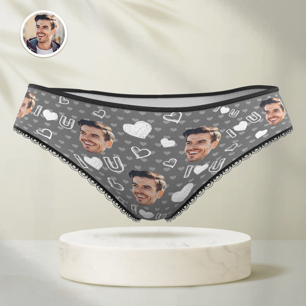 Personalised Face Panties Custom Colorful Underwear With Photo Gift For Women - I Love You