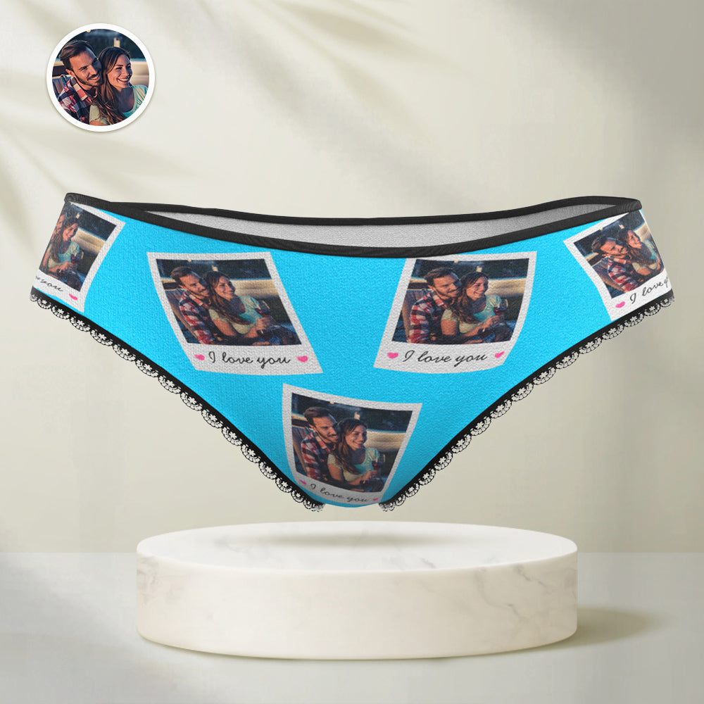 Personalised Photo And Text Panties Custom Polaroid Underwear Gift For Women