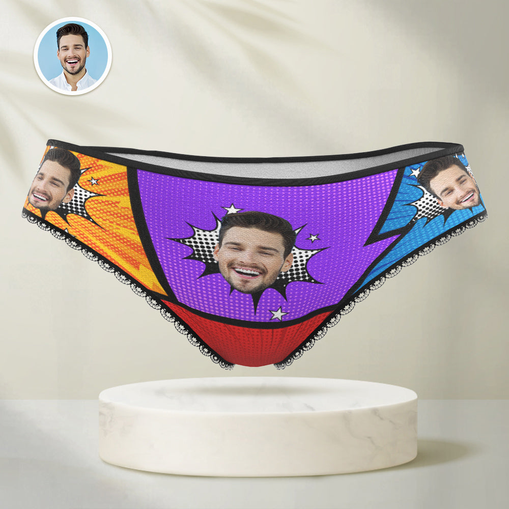 Personalised Face Panties Custom Photo Funny Comics Gift For Women