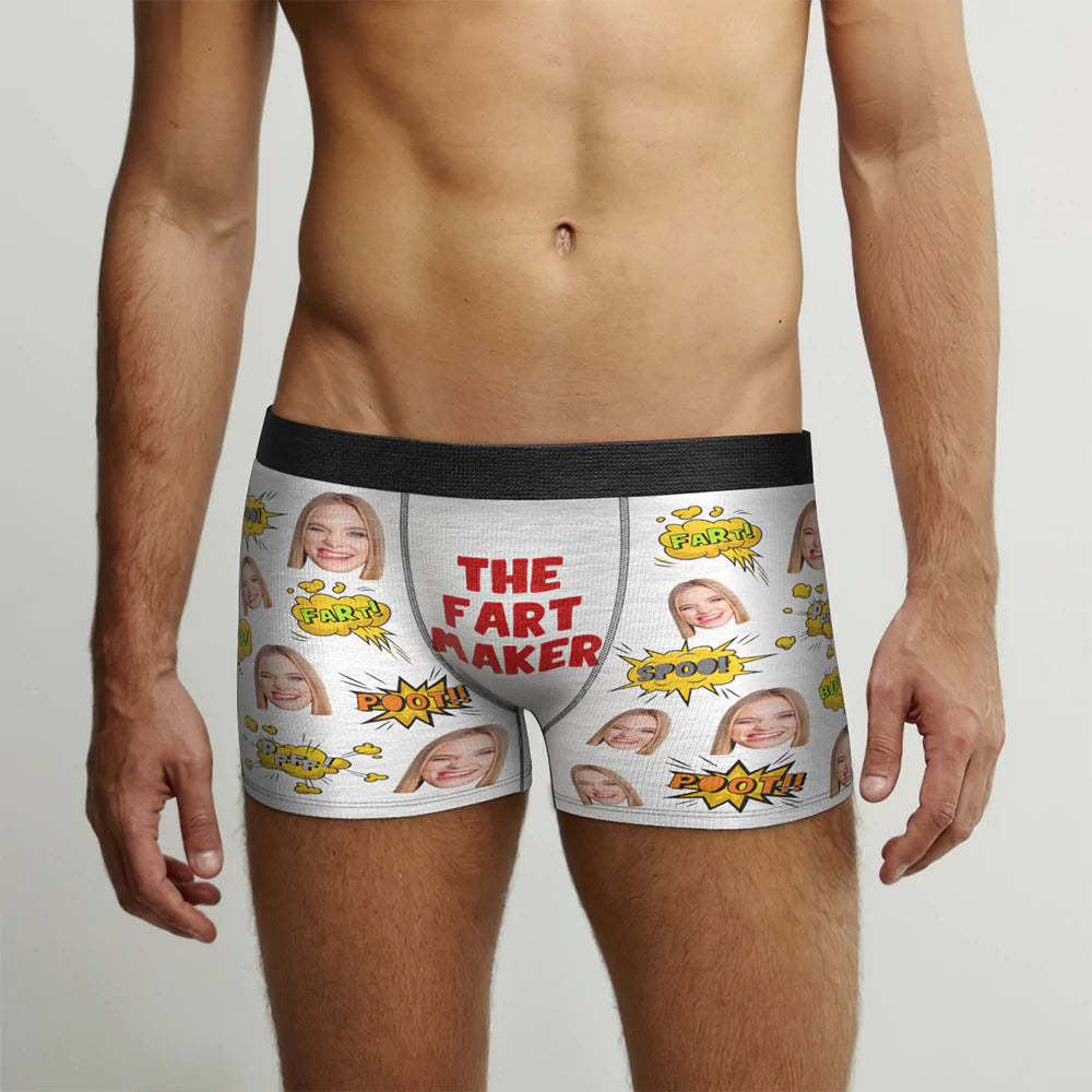Custom Face Men's Boxers Briefs Personalised Men's Funny Shorts With Photo The Fart Maker