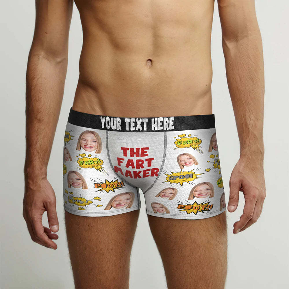 Custom Face Men's Boxers Briefs Personalised Men's Funny Shorts With Photo The Fart Maker