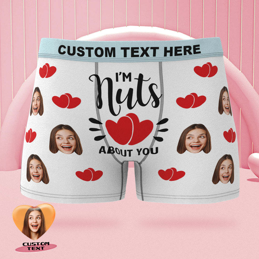 Custom Face Boxer Briefs Colorful Waistband Nut's About You Personalised Naughty Gift for Him