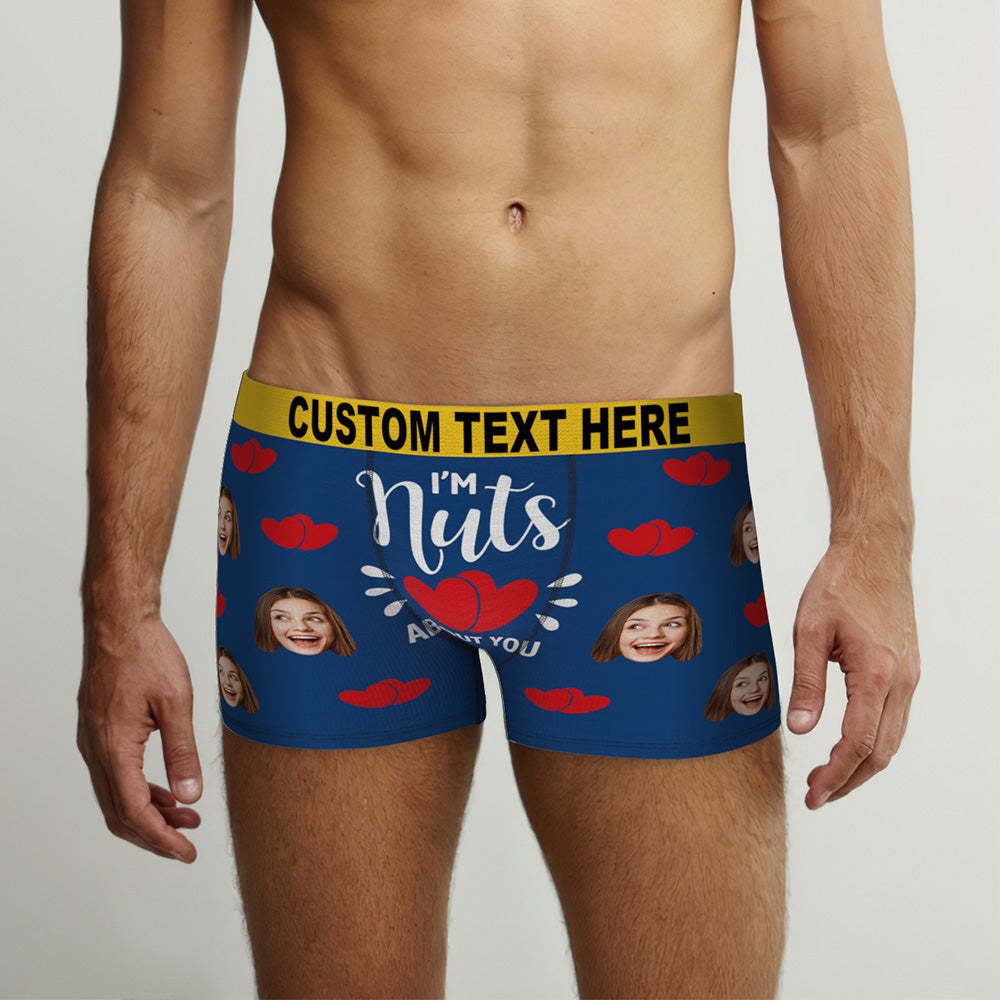 Custom Face Boxer Briefs Colorful Waistband Nut's About You Personalised Naughty Gift for Him
