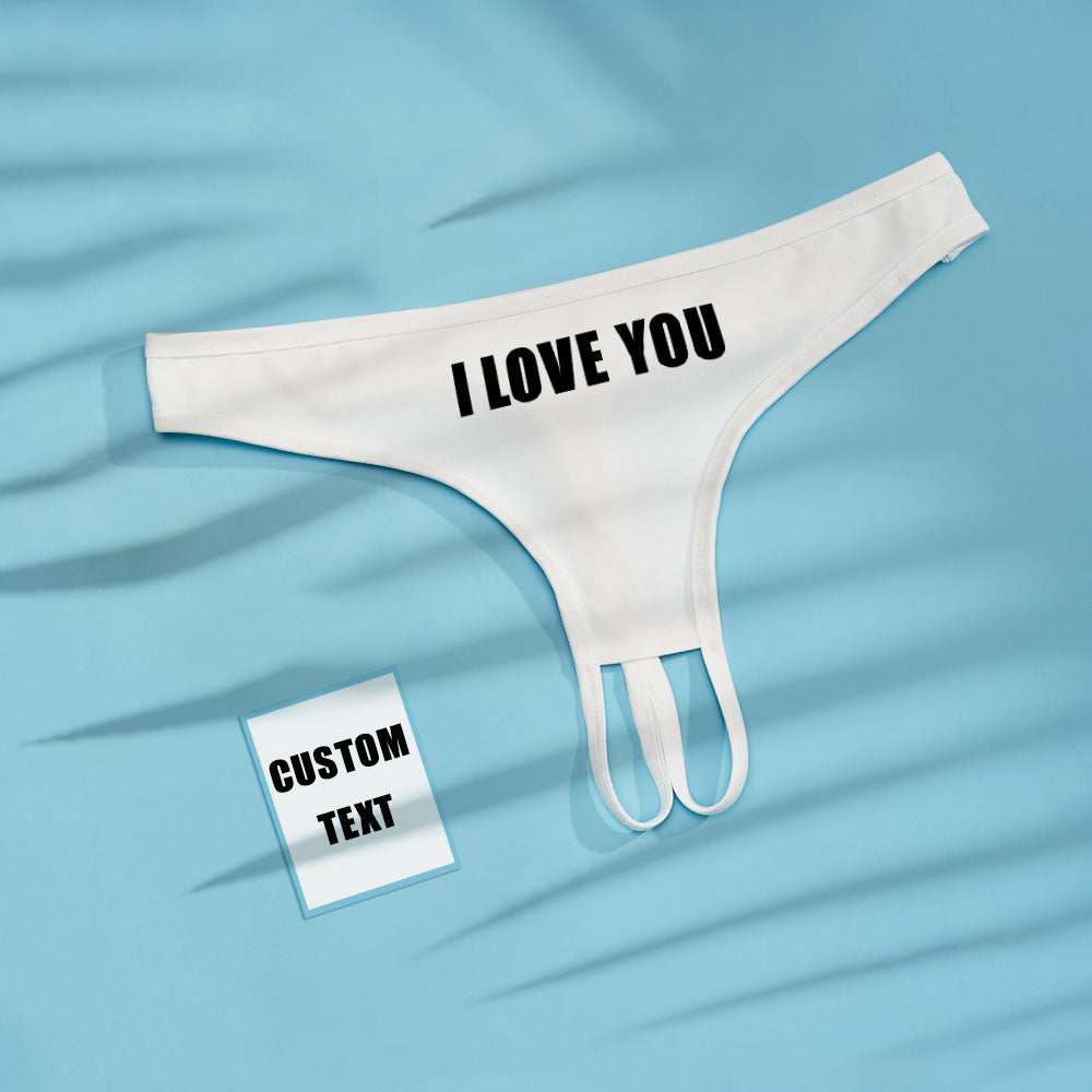 Custom Text Crotchless Panty Naughty Women Underwear Gift for Her - MyPhotoBoxerUk