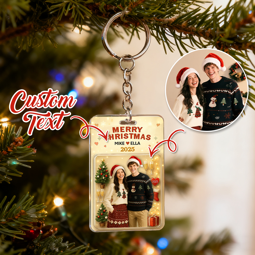 Personalized Christmas Action Figure Keychain, A Heartwarming Holiday Keepsake, Best Gift for Him