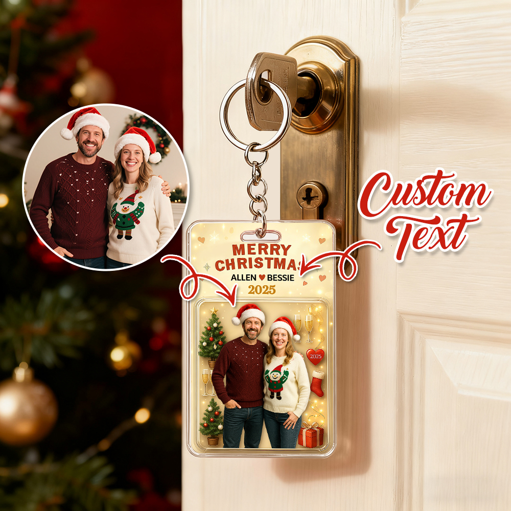 Personalized Christmas Action Figure Keychain, A Heartwarming Holiday Keepsake, Best Gift for Him