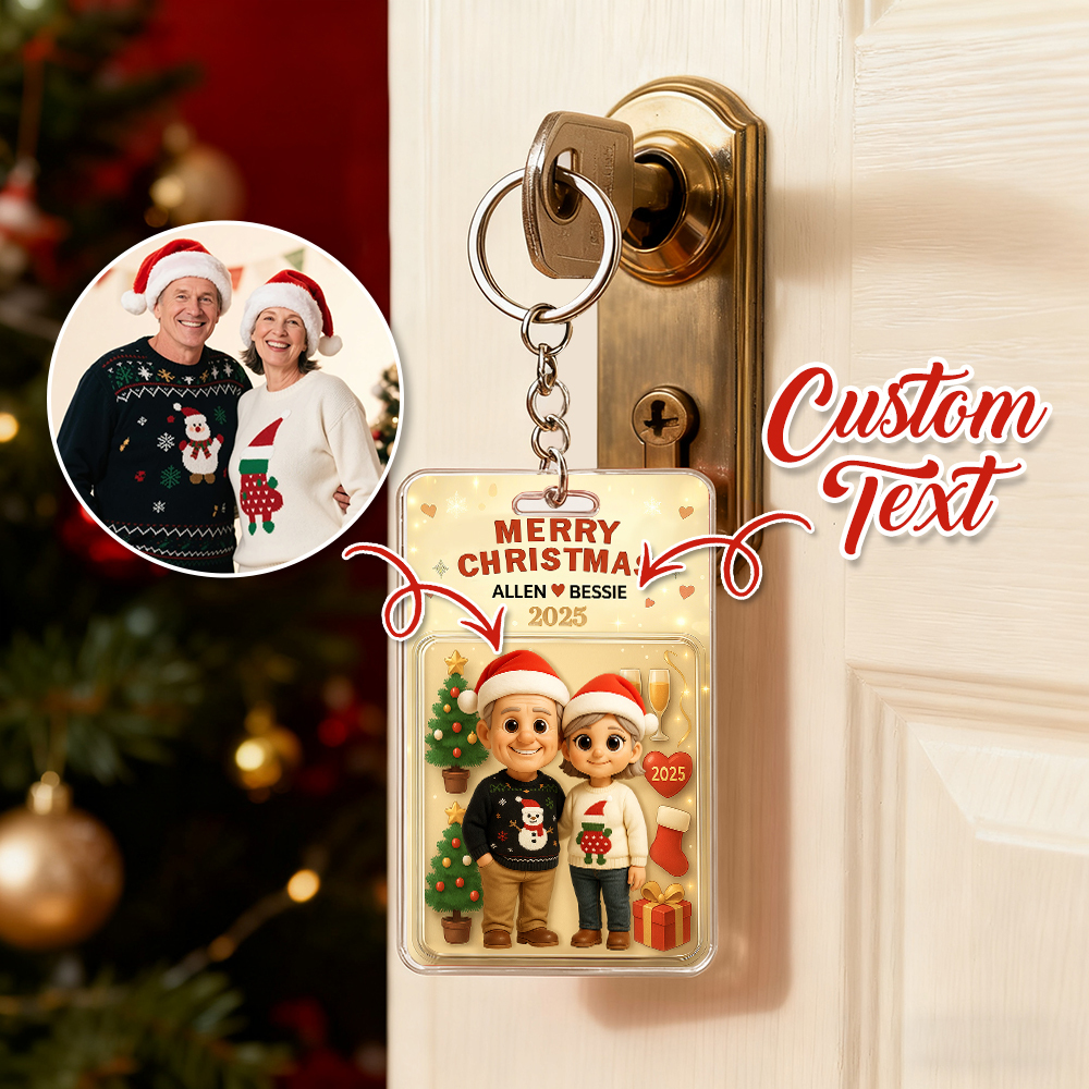Personalized Christmas Action Figure Keychain, A Heartwarming Holiday Keepsake, Best Gift for Him