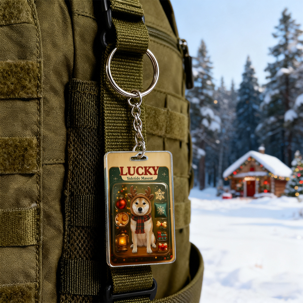 Personalized Squatting Pet Dog Keychain A Heartwarming Holiday Keepsake Unique Gift for Dog Lovers - MyPhotoBoxerUk