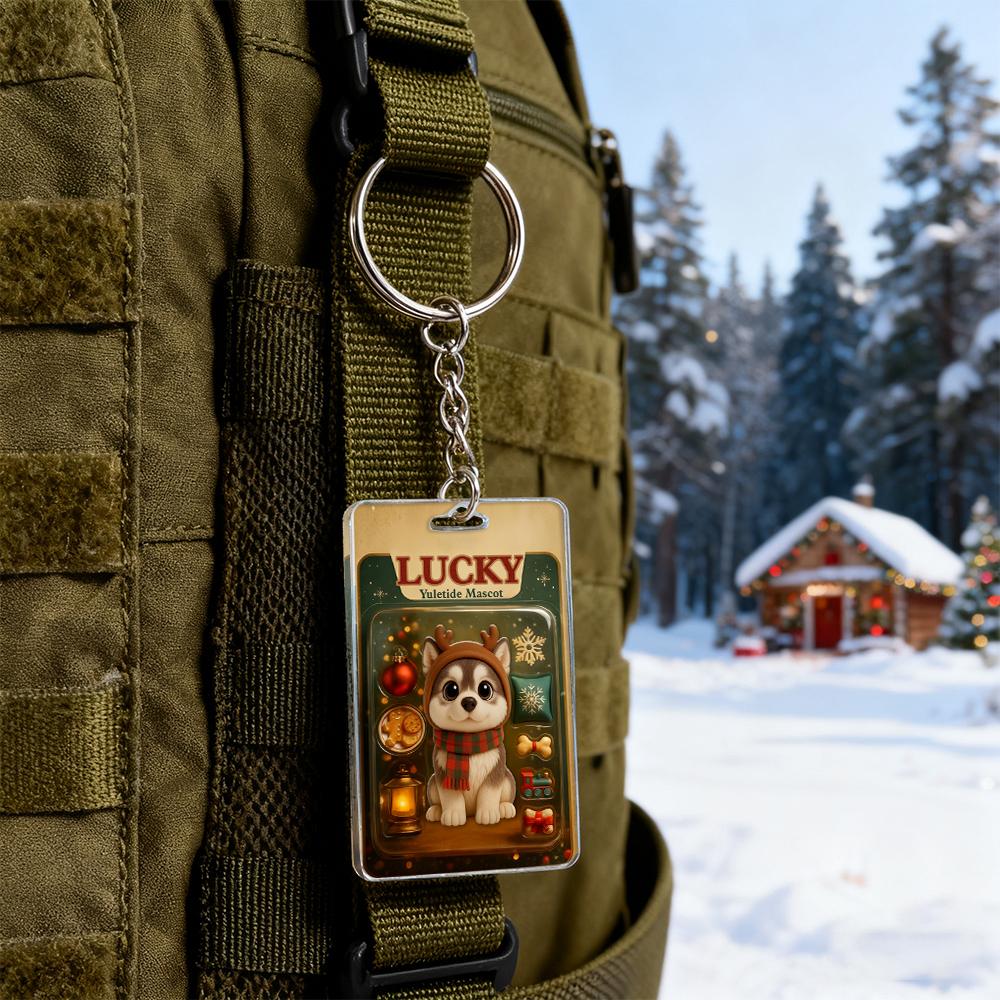 Personalized Squatting Pet Dog Keychain A Heartwarming Holiday Keepsake Unique Gift for Dog Lovers - MyPhotoBoxerUk