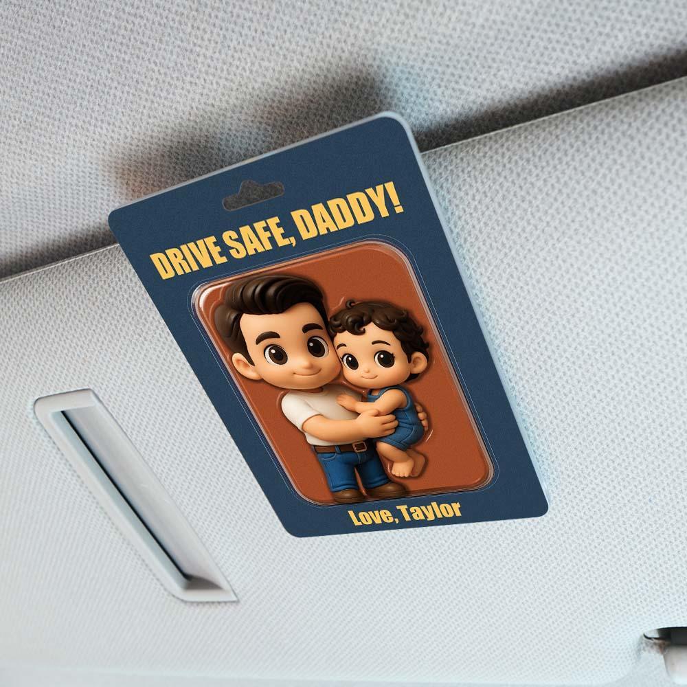 Personalized Father's Day Gift For Dad, Custom Photo Action Figure Car Visor Clip, Gift For Husband, Grandpa Birthday Gifts, Car Accessories - MyPhotoBoxerUk