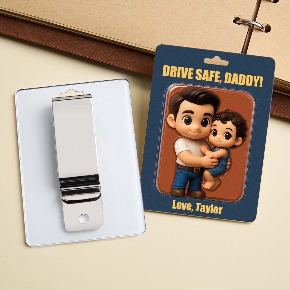 Personalized Father's Day Gift For Dad, Custom Photo Action Figure Car Visor Clip, Gift For Husband, Grandpa Birthday Gifts, Car Accessories - MyPhotoBoxerUk