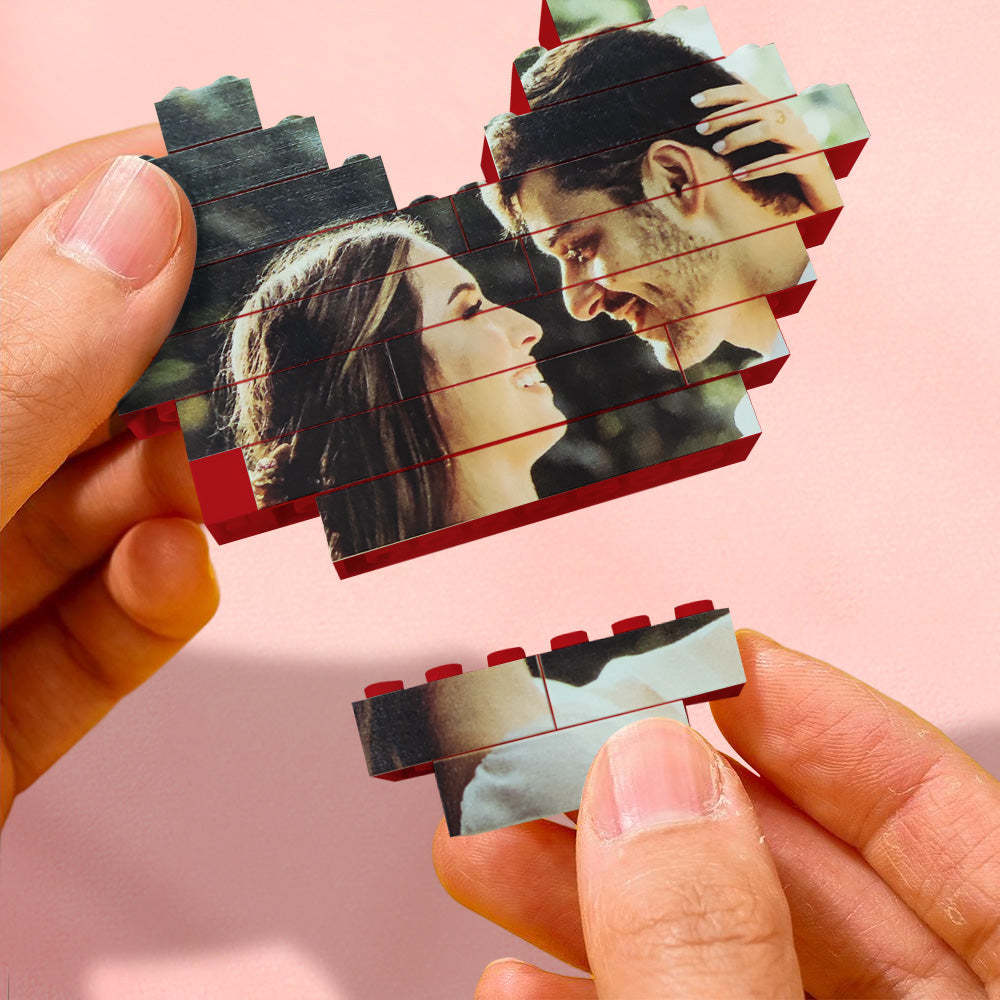 Custom Building Brick Photo Block Personalised Love Brick Puzzles Gifts for Lovers - makephotopuzzleuk
