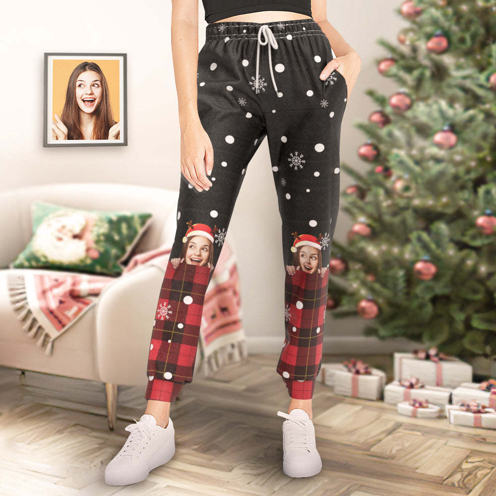 Custom Face Christmas Style Sweatpants Personalised Unisex Joggers Funny Christmas Gift