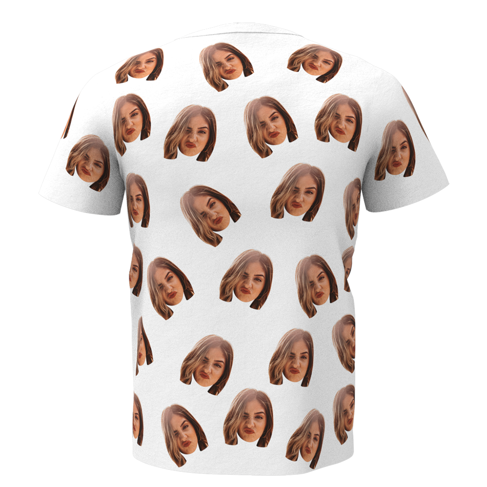 Valentine's Day Custom My Face All Over Print Tee Personalized Face Shirt Men's T-shirt - MyPhotoBoxerUk