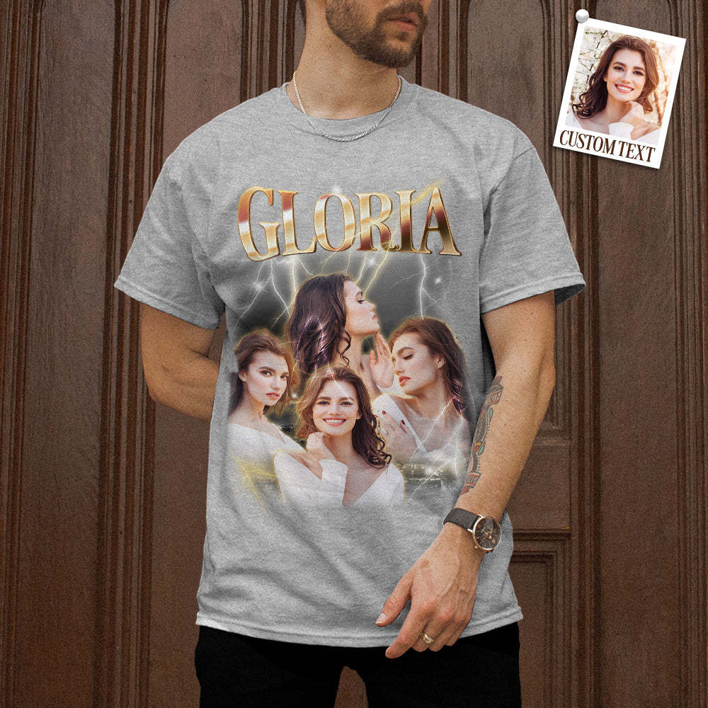 Custom Photo Vintage Tee Personalized Name T-shirt Galentine's Day - MyPhotoBoxerUk
