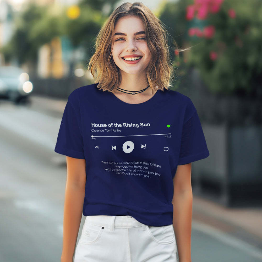 Custom Music T-shirt Personalized Your Favorite Song T-Shirt Music Player - MyPhotoBoxerUk