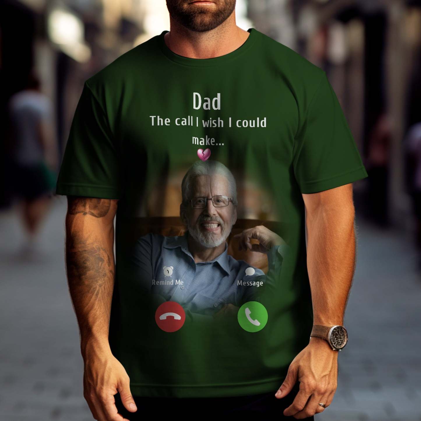 Custom Photo Memorial Mom T-shirt Memorial Gift Idea Personalized Shirt The Call I Wish I Could Make - MyPhotoBoxerUk