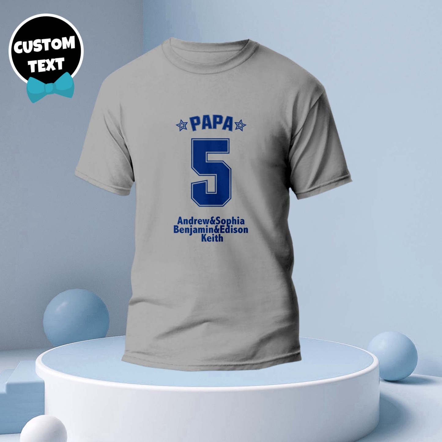Custom Name T-shirt PAPA's Team Creative Family Gift - MyPhotoBoxerUk