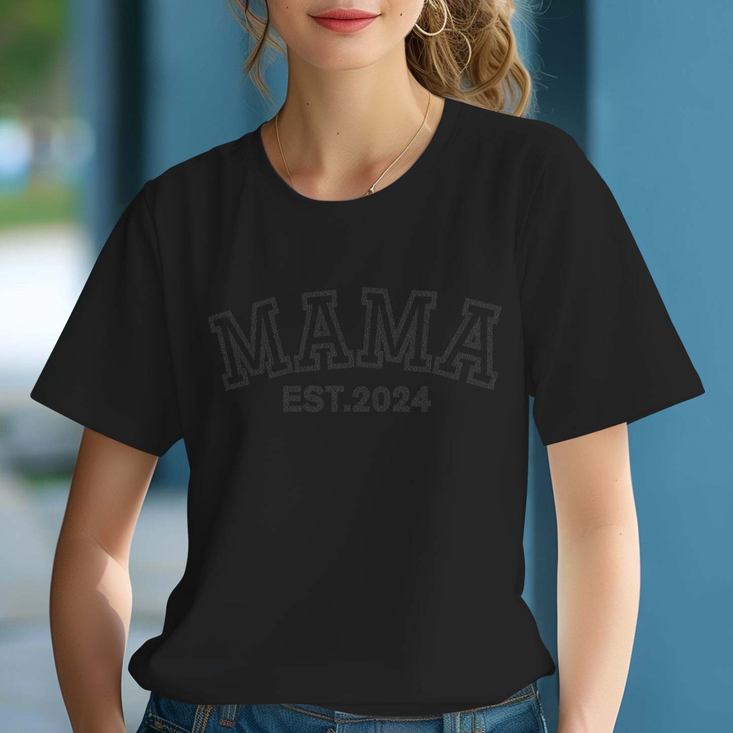 Custom Mama T-shirt EST 2024 T-shirt Mother's Day Gift - MyPhotoBoxerUk