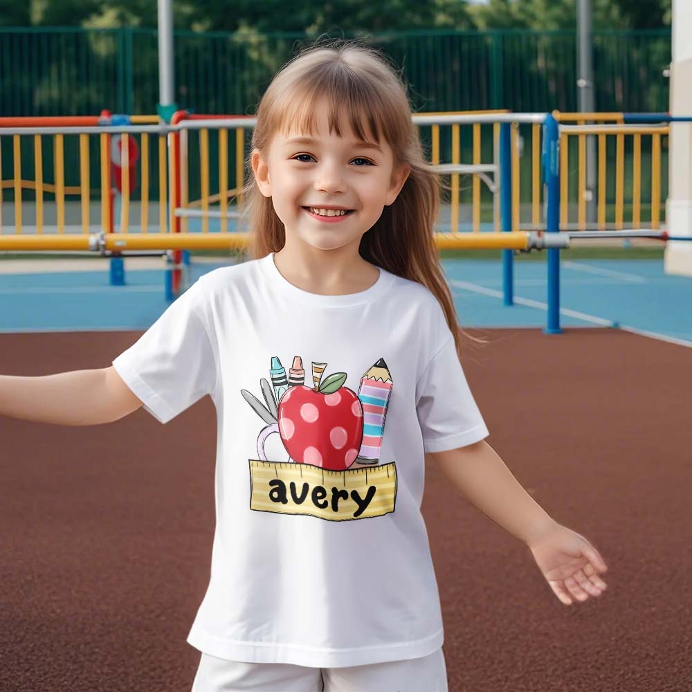 Personalized Back to School T-shirt First Day of School Shirt Gift for Kids - MyPhotoBoxerUk