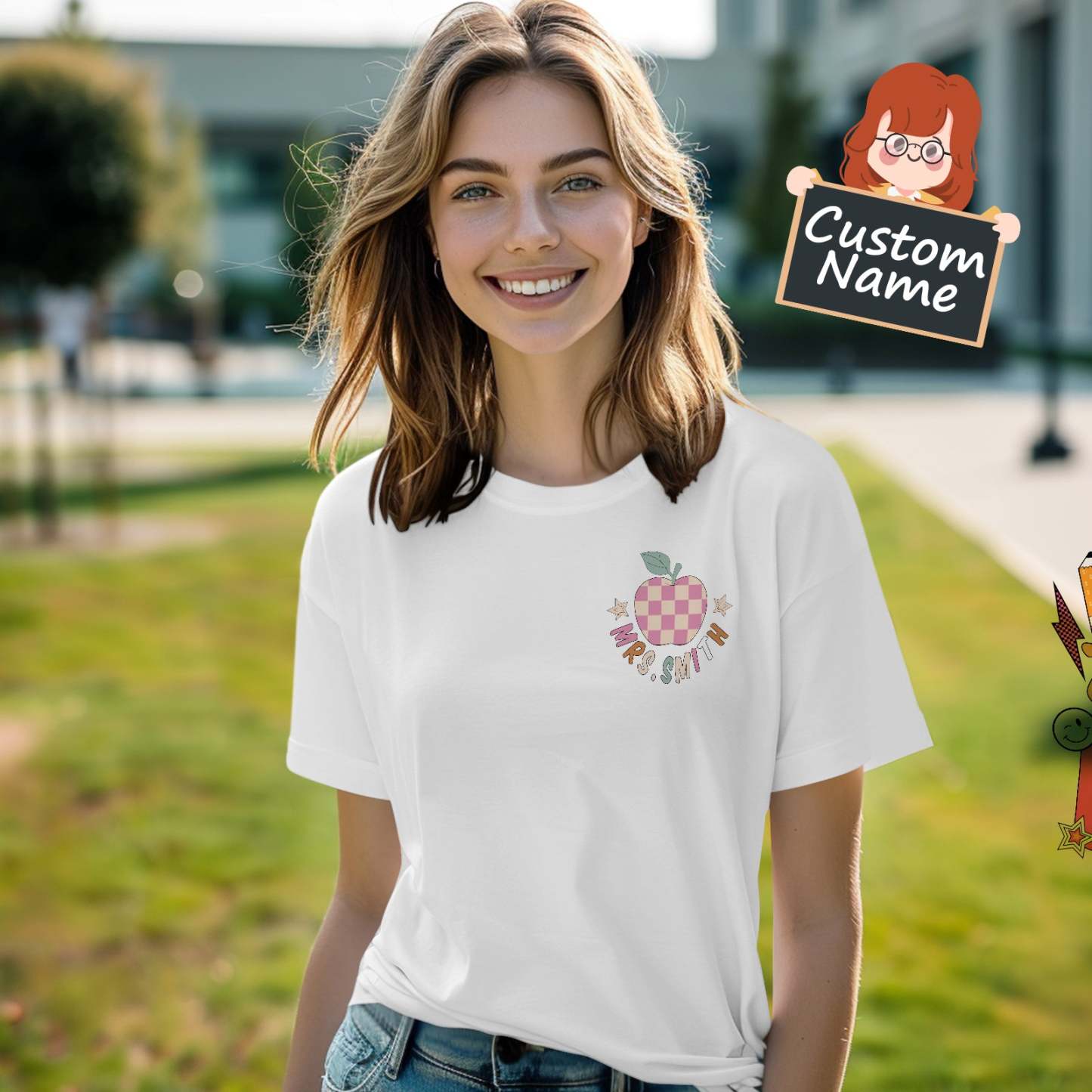 Personalized In My Teacher Era T-Shirt Teacher Custom Name Shirt Back to School Gifts - MyPhotoBoxerUk