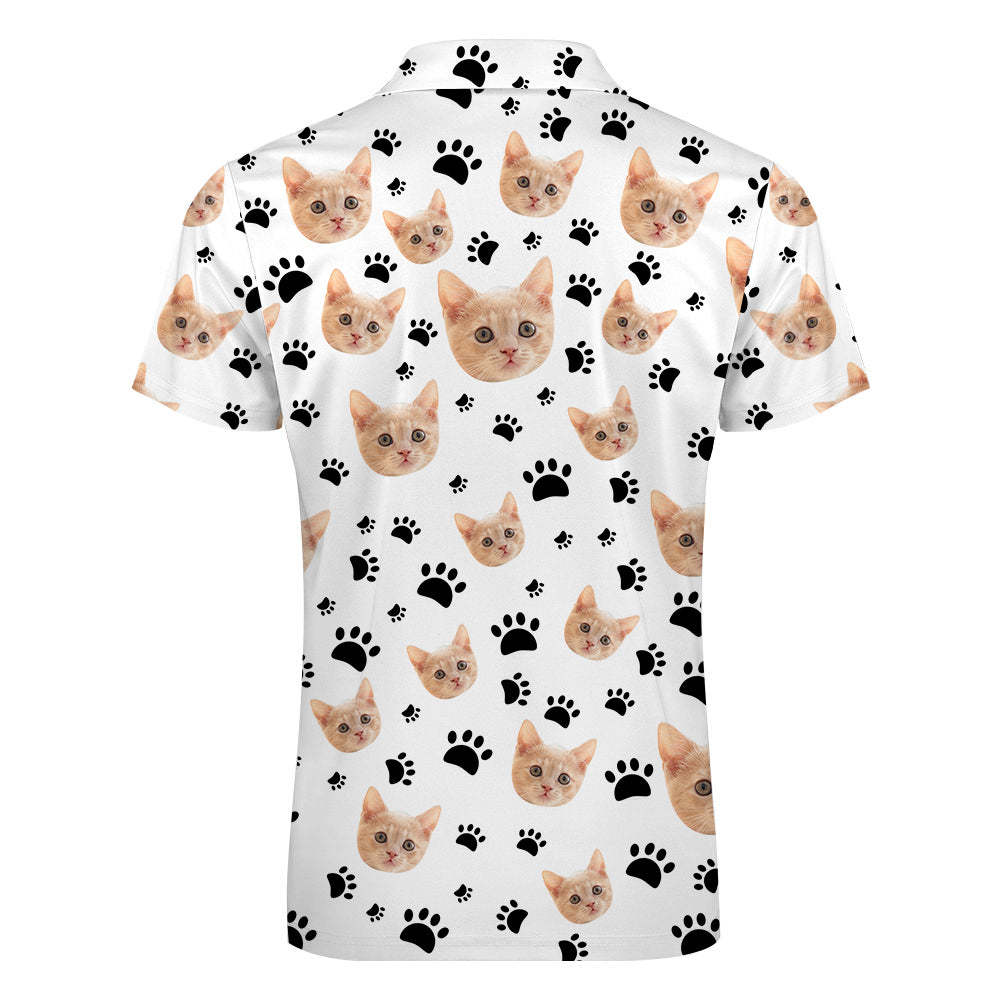 Custom Face Polo Shirt with Zipper Men's Polo Shirt for Pet Lovers - MyPhotoBoxerUk