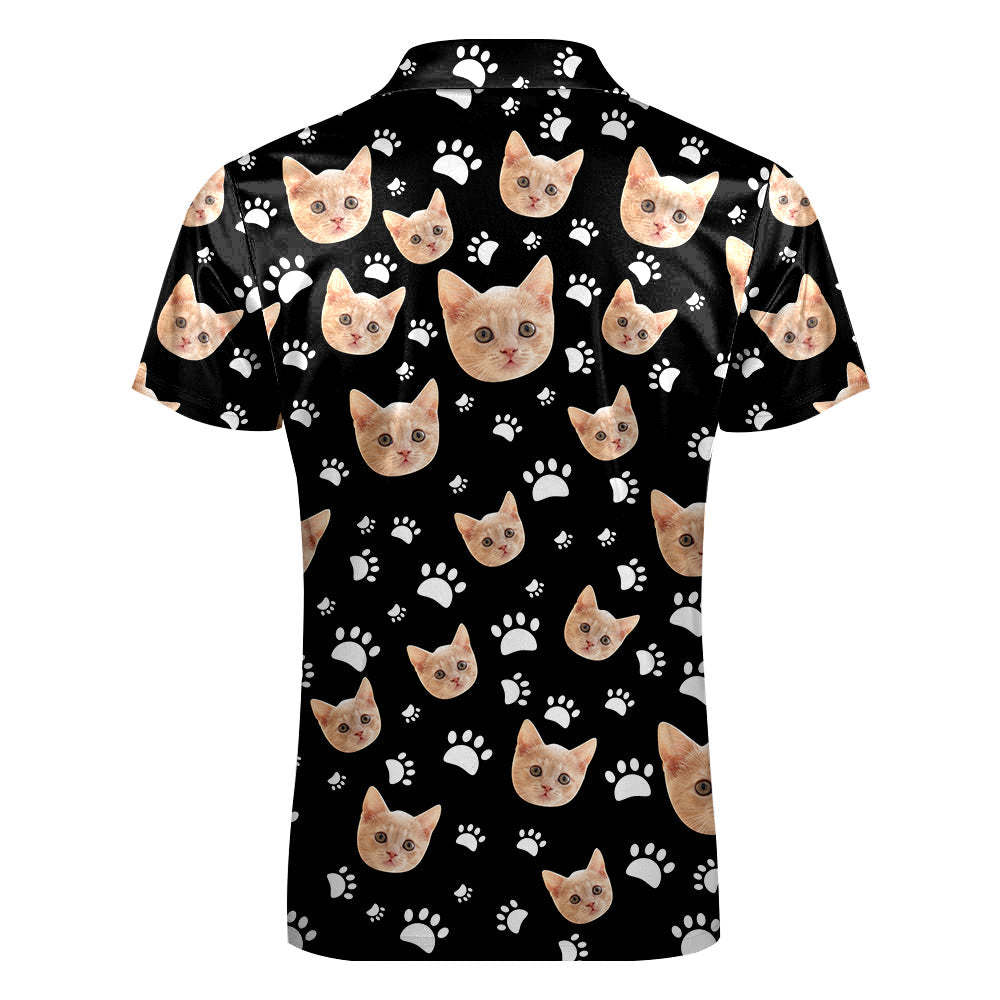 Custom Face Polo Shirt with Zipper Men's Polo Shirt for Pet Lovers - MyPhotoBoxerUk