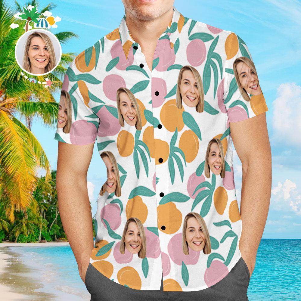 Custom Hawaiian Shirts Orange Design Aloha Beach Shirt For Men