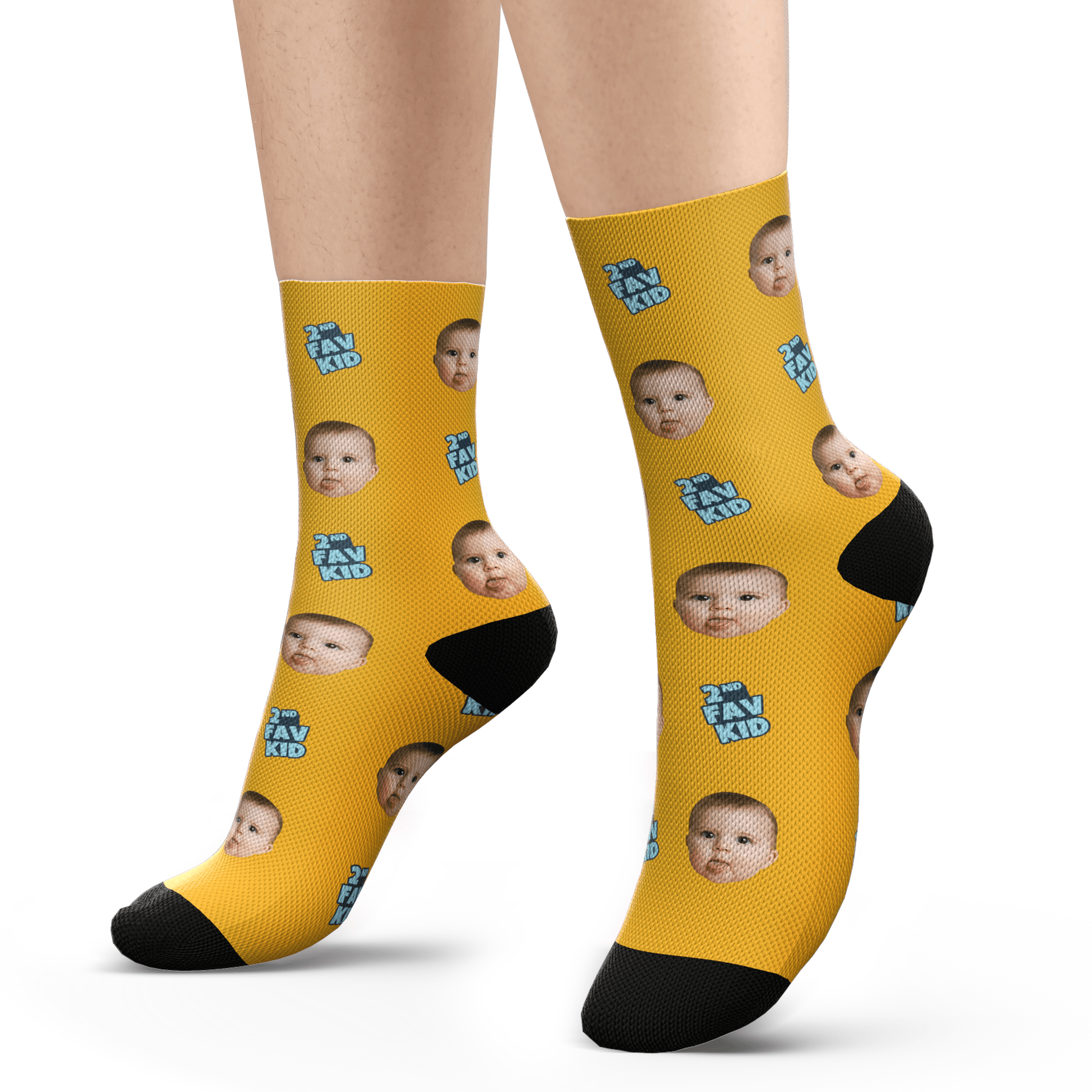 Custom 2nd Fav Kid Photo Socks - MyPhotoBoxerUk