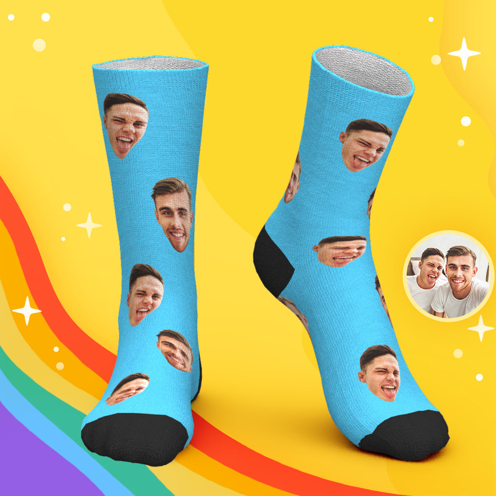 Custom Face Crew Socks Personalized LGBT Gifts - MyPhotoBoxerUk