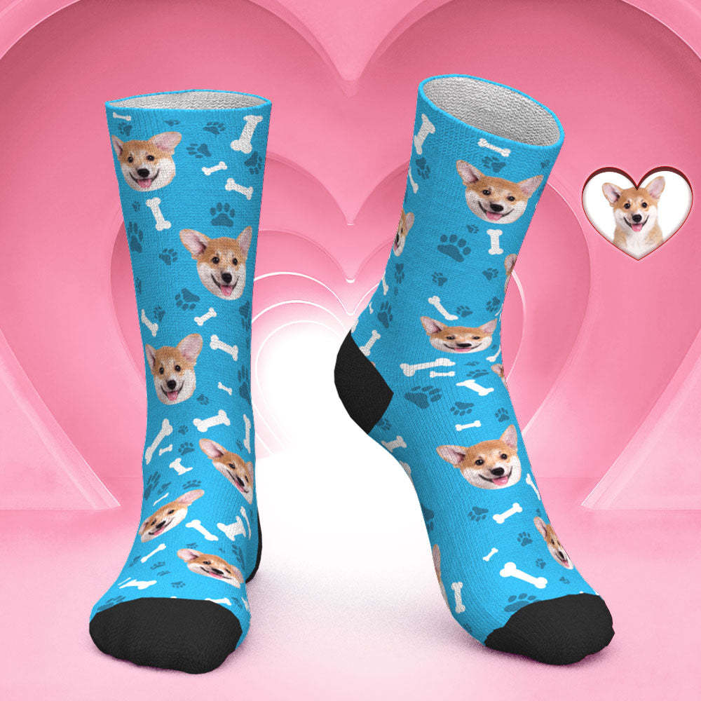 Custom Dog Photo Socks Gift for Pet Lover - MyPhotoBoxerUk