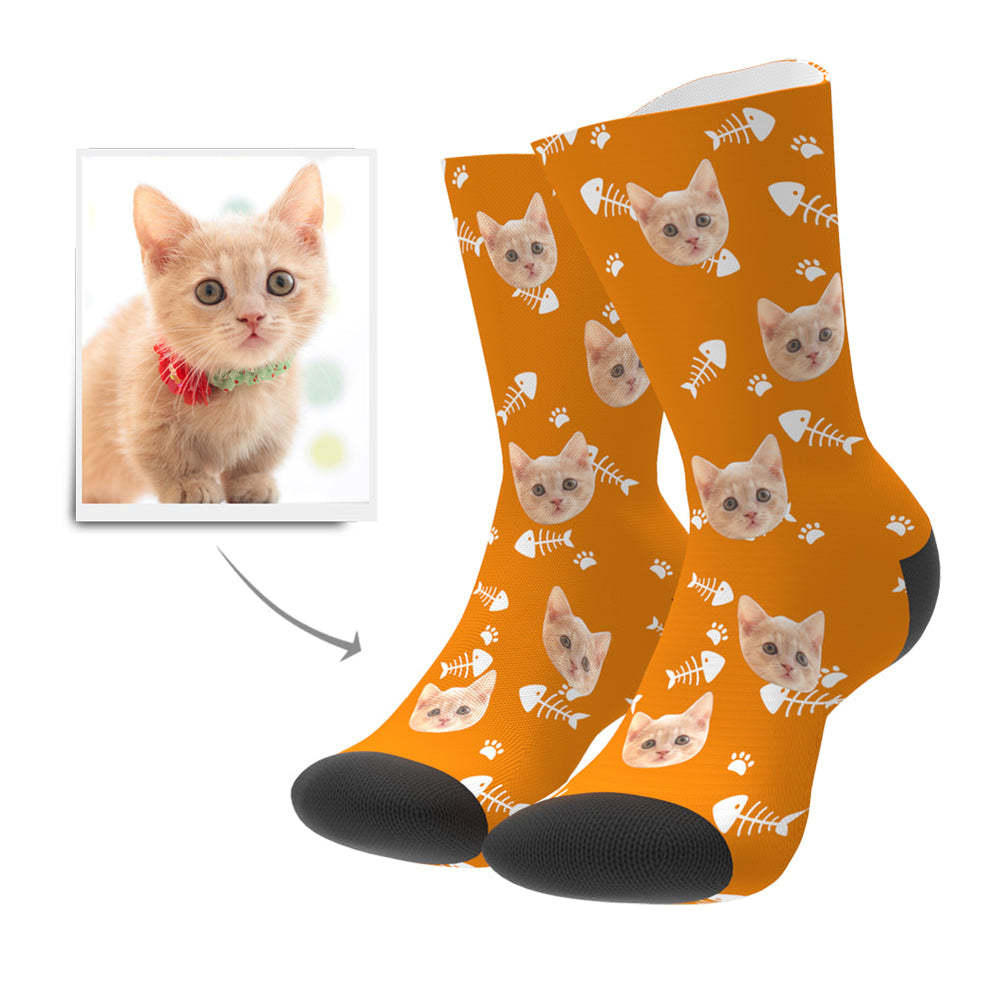 Photo Socks, Custom Cat Face Socks Gifts for Pet Lover - MyPhotoBoxerUk