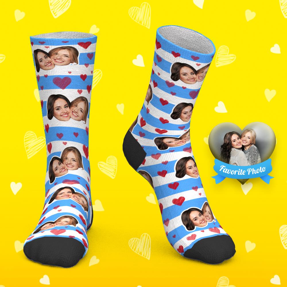 Custom Socks Personalized Photo Socks BFF Socks For Friends - MyPhotoBoxerUk