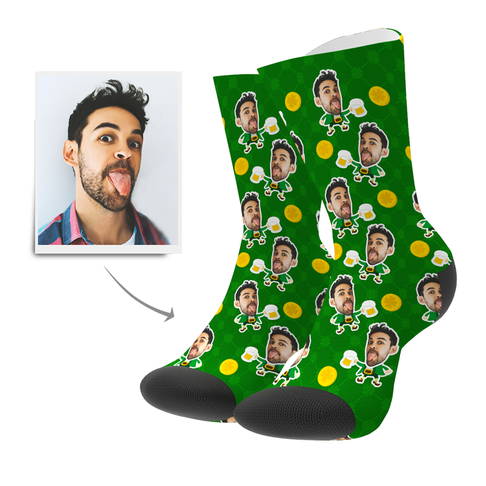 Custom St. Patrick's Day Face Socks - MyPhotoBoxerUk