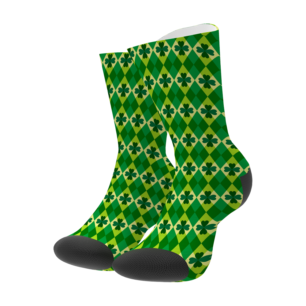 St. Patrick's Day Shamrock Socks - MyPhotoBoxerUk