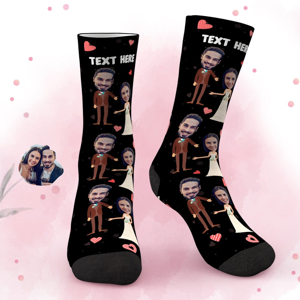Custom Face Socks Personalised Picture Socks Anniversary Gifts Wedding Gifts