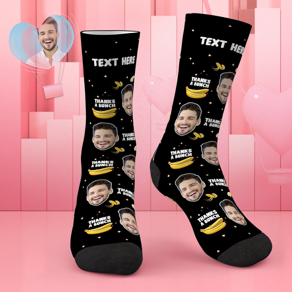 Custom Face Socks Custom Socks for Men and Women- Thanks A Bunch