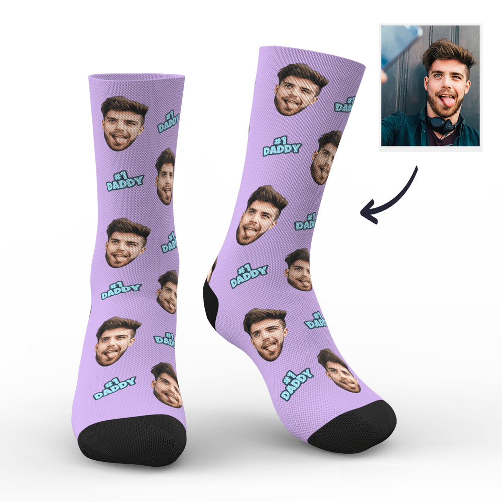Custom #1 Daddy Photo Socks - MyPhotoBoxerUk