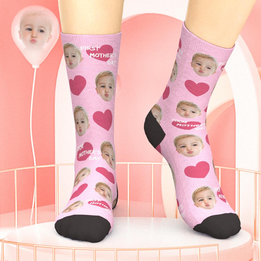 Custom Face Socks First Mothers Day Sock