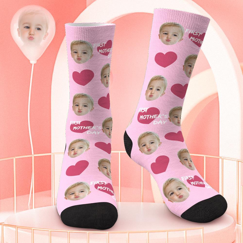 Custom Face Socks First Mothers Day Sock