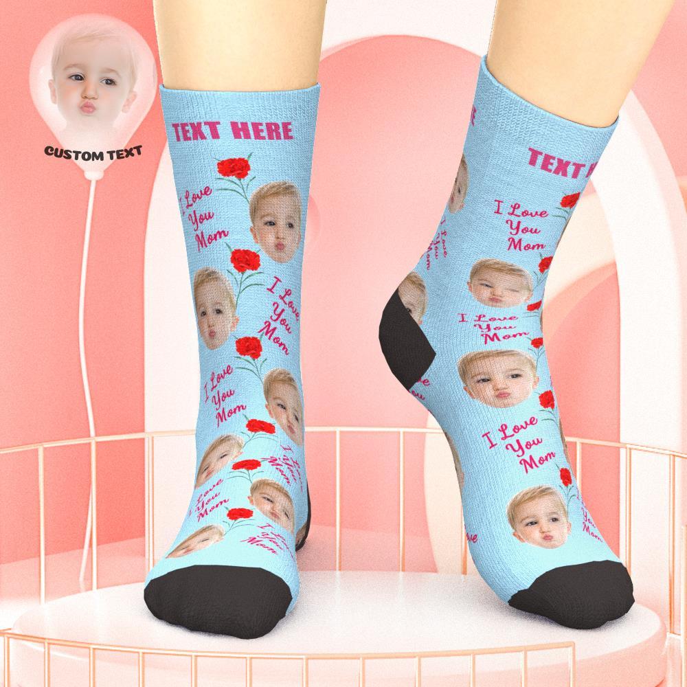 Custom Face Socks I Love You Mom Socks
