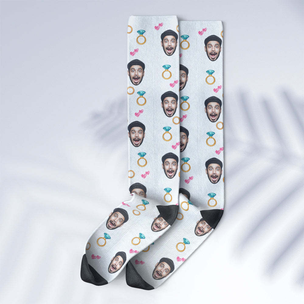 Custom Face Knee High Socks Personalised Photo Socks Gifs For Wedding