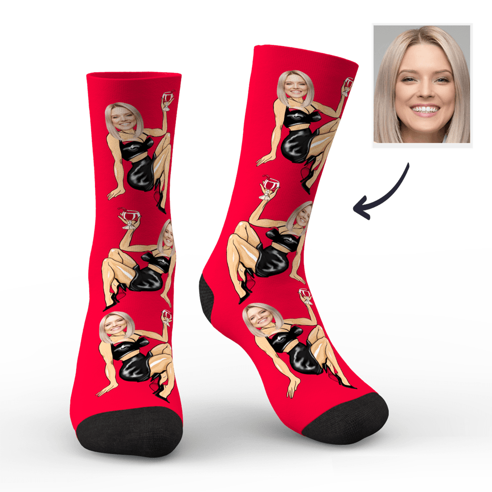 Christmas Gifts Men's Custom Face on Sexy Girl Body Socks - MyPhotoBoxerUk