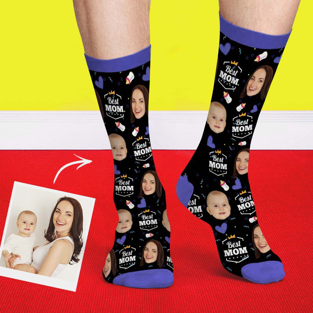 Mother's Day Gift - Best Mom Custom  Face Socks