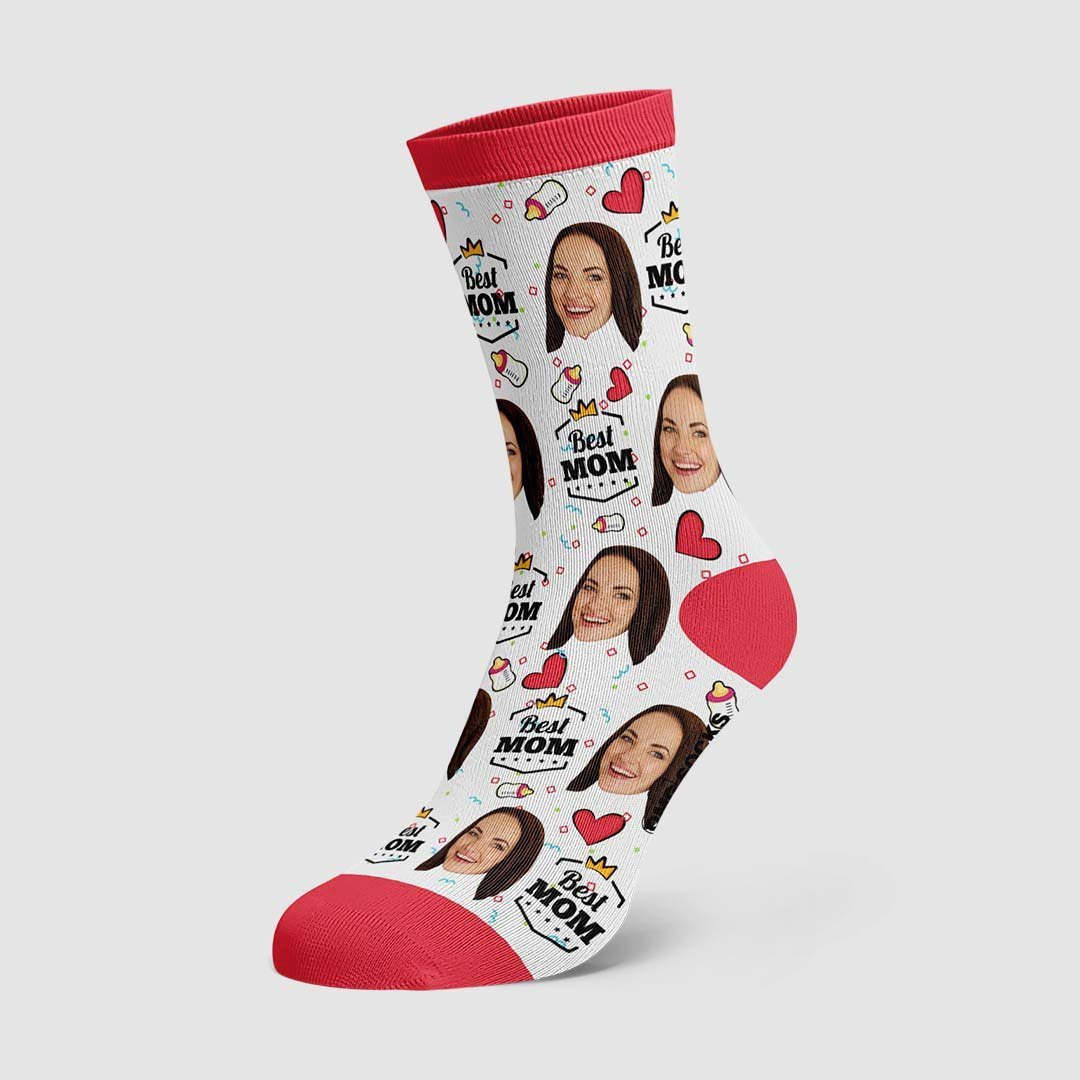 Mother's Day Gift - Best Mom Custom  Face Socks - MyPhotoBoxerUk