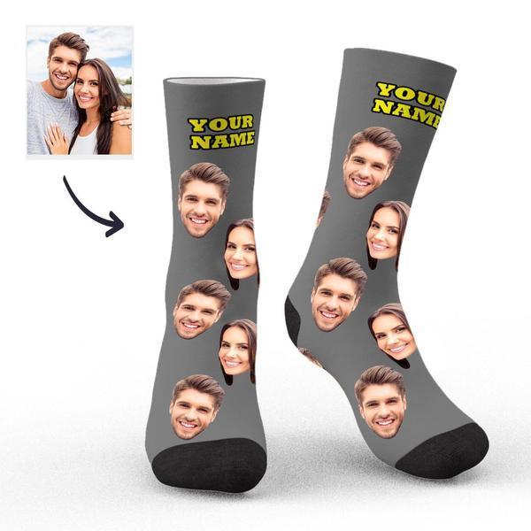 Custom Socks Face Socks Photo Socks with Your Text 3D Preview Colorful Socks - MyPhotoBoxerUk