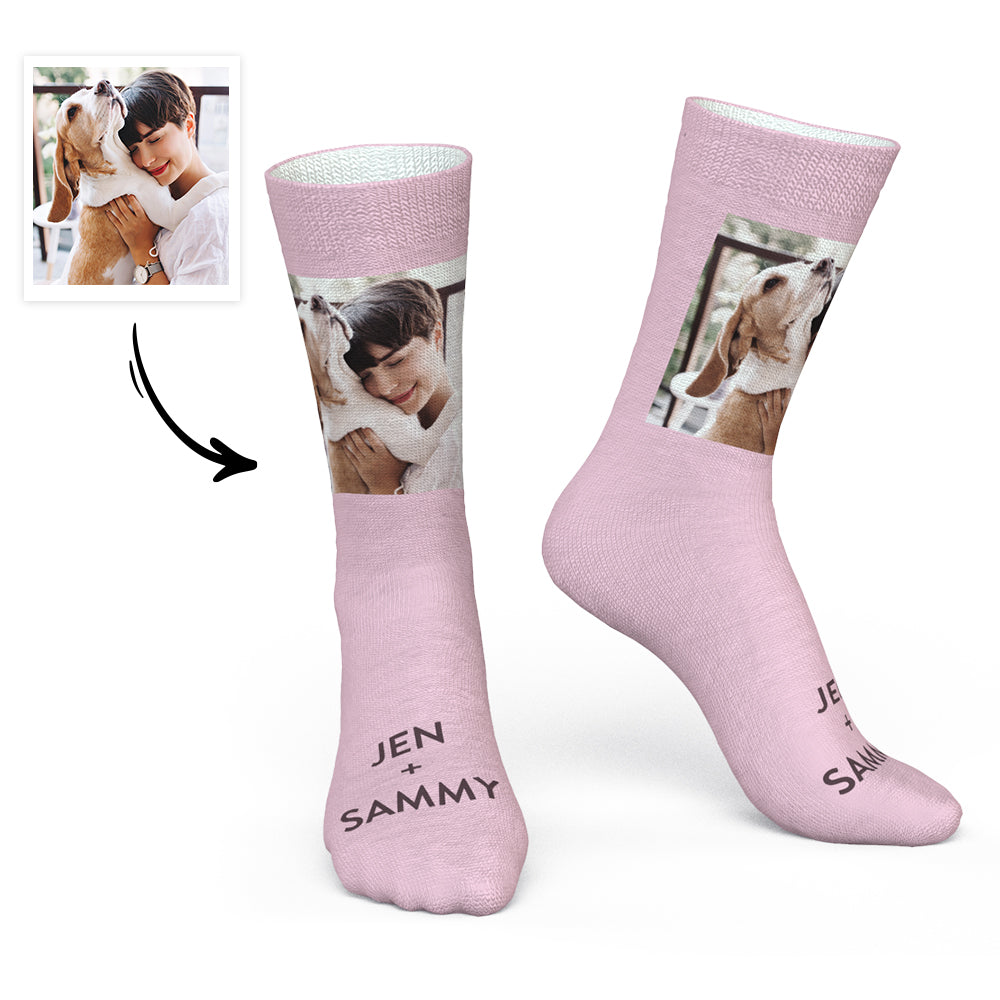 Custom Photo and Name Socks Pet Socks - MyPhotoBoxerUk