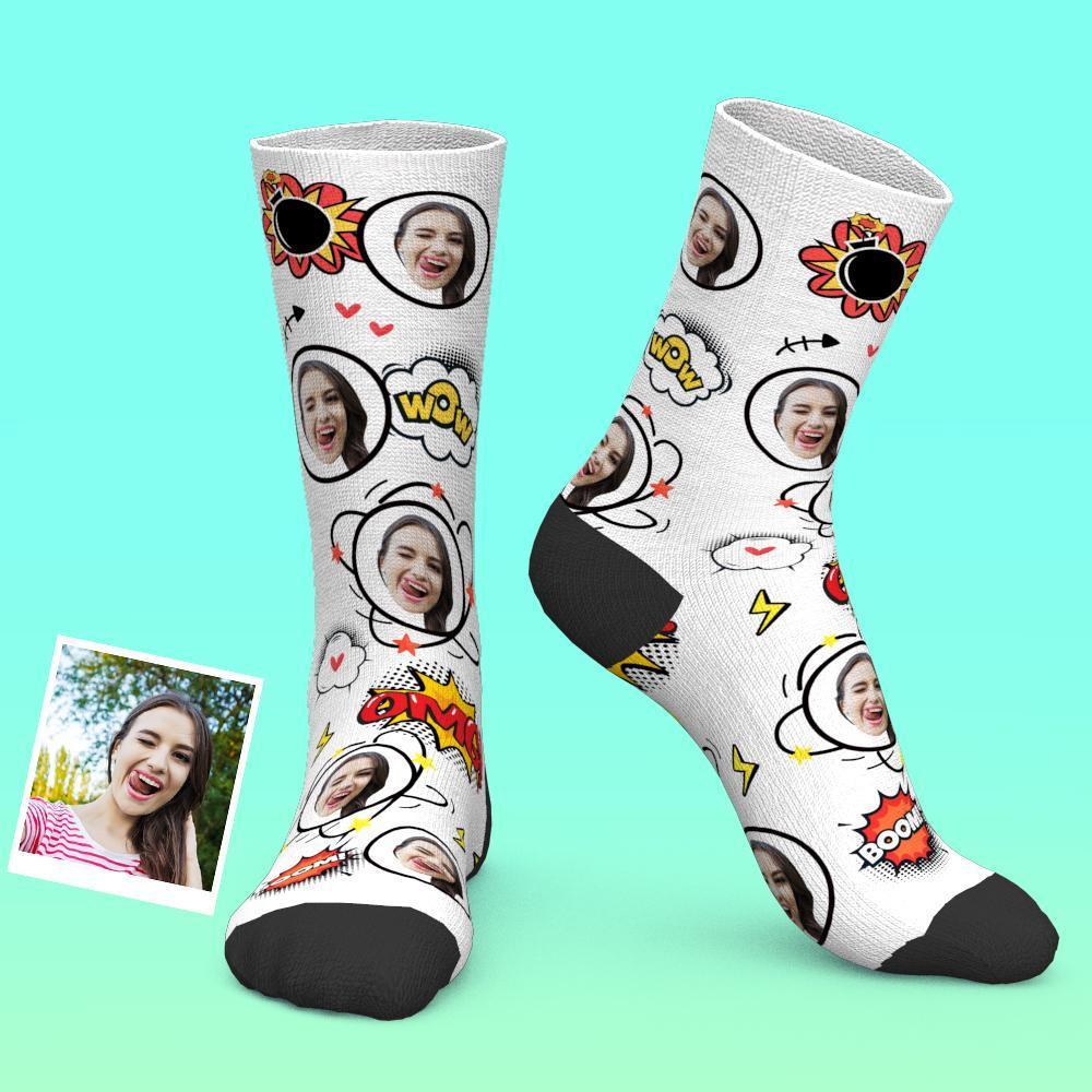 Custom Socks Personalized Photo Socks Pop Art Put your Face on Funny Socks - MyPhotoBoxerUk