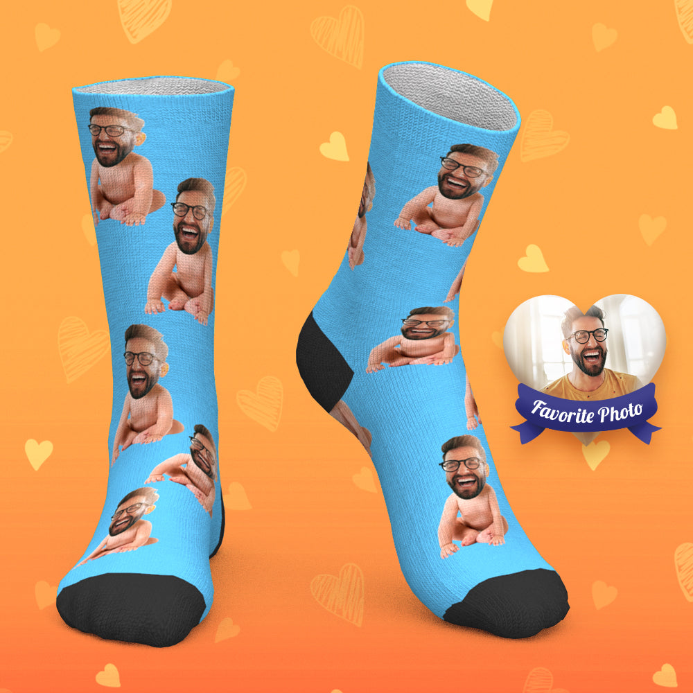 Custom Socks Personalized Photo Socks Baby Body - MyPhotoBoxerUk